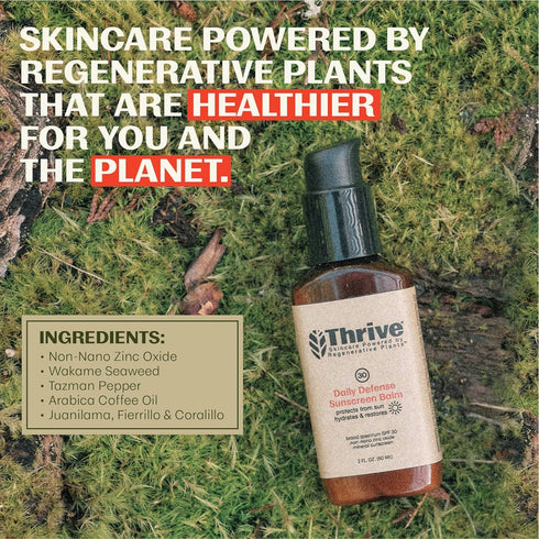 Thrive Natural Care Mineral Face Sunscreen SPF 30, Daily Sunscreen for Face, Non-Nano Zinc Oxide, Vegan, 2 Fl Oz