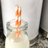 Stripe Paper Straws, Orange White, 7.75 Inches, Pack of 100, Outside the Box Papers