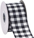 Ribbli Black and White Wired Ribbon, Buffalo Plaid 2-1/2 Inch x Continuous 10 Yard, Burlap Ribbon for Big Bow, Wreath,