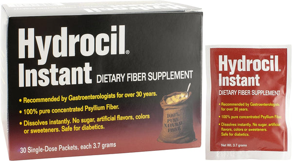Dietary Fiber Supplement, Psyllium Husk Powder, 30 Single-Dose Packets for Digestive Health