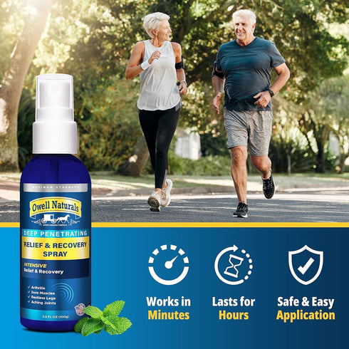 Amish Origins Deep Penetrating Pain Relief Liquid Spray - Fast-Acting Natural Relief for Muscle Aches, Joint Pain, 3.5