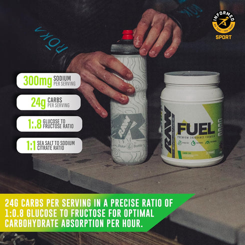 RAW Fuel, Premium Endurance Supplement Powder, Lemon Lime (60 Servings) - Peak Performance, Hydration & Stamina During