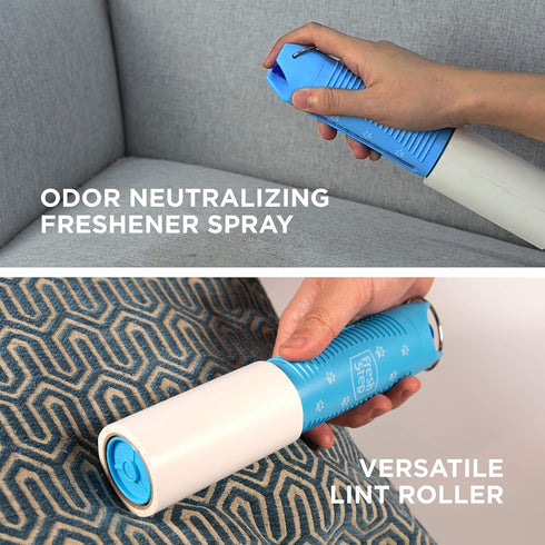 Fresh Step Roll N' Refresh Lint Roller with Air/Fabric Freshener Spray, 75 Sheets, Pet Hair Tool
