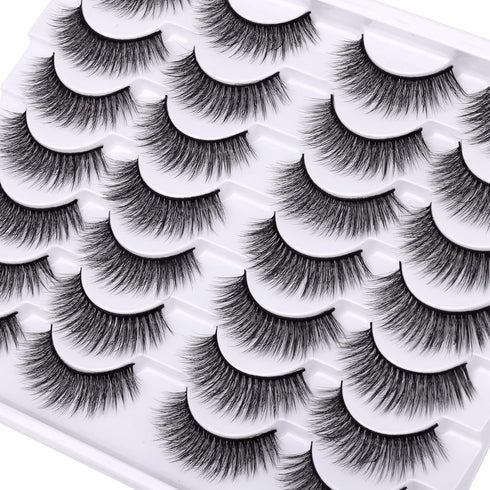 Newcally Lashes, 14 Pairs Pack of False Eyelashes, Natural Wispy Light Volume Faux Mink