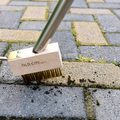 Moss Removal Deck Crevice Cleaning Tool, 2 Paver Brushes for Weeding, Wire Brush with Weed Hook, Patio Weed Remover