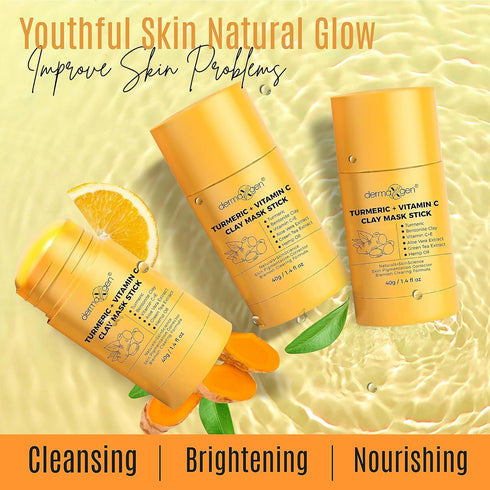 Turmeric Face Mask - Pure Organic Acne Treatment and Anti-Aging for Dull Skin Care, Set of 3