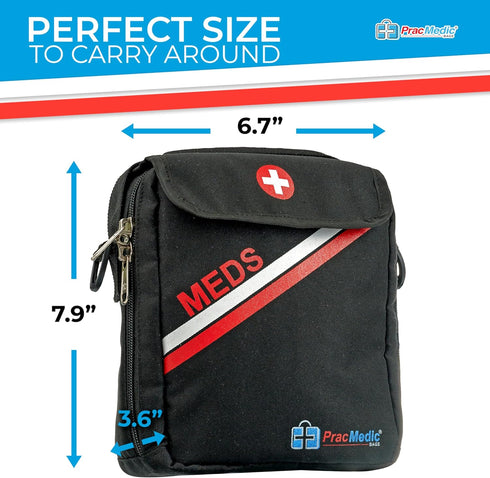 PracMedic Bags Travel Medicine Bag- First Aid Bags Empty or Epipen Carry Case for Insulin Pens, Pill Bottles, Diabetic