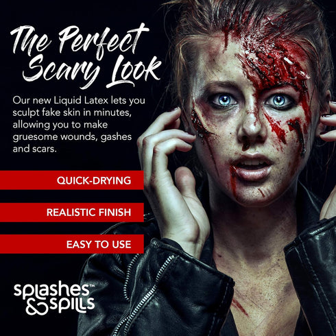 Liquid Latex Face and Body Paint, Professional SFX Makeup for Costumes, 30ml by Splashes & Spills