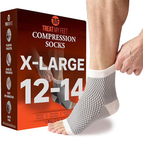 Plantar Fasciitis Socks Foot Sleeve & Compression Socks for Women - Ankle & Arch Support - Fit Guaranteed XL