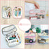 Large Cosmetic Bag for Women, Clear Makeup Pouch for Travel or Home, Transparent PVC Organizer with Handle (Silver)