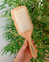 Wooden Bristle Paddle Hair Brush - 10.25" Length, 3.5" Width - Eco Friendly Wood Handle