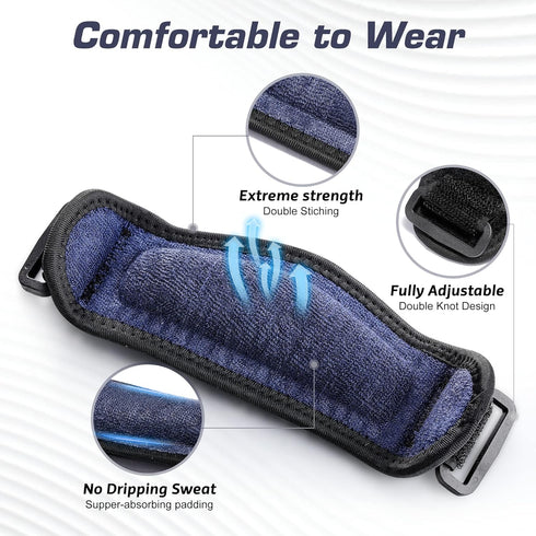 IPOW 2 Pack Thickened Knee Strap, Adjustable Patellar Tendon Support for Pain Relief