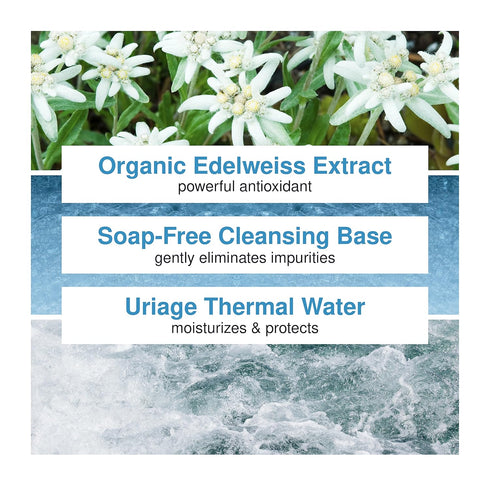 Uriage Gentle Micellar Makeup Remover & Foaming Cleanser, Soap-free Face Wash for Normal to Oily Skin, 5 fl.oz.
