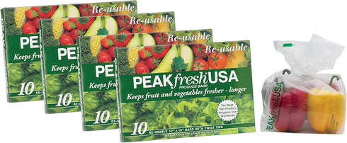 Peak Fresh Set 4, 40 Reusable Produce Bags, of Bags Total