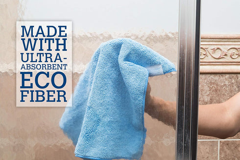 Revolutionary Eco Fiber Towel, 4 Pack, Blue, Replaces Paper Rolls for Everyday Use