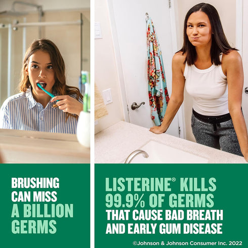 Listerine Freshburst Antiseptic Mouthwash, Kills 99% of Germs, Spearmint, 1 L, Pack of 2