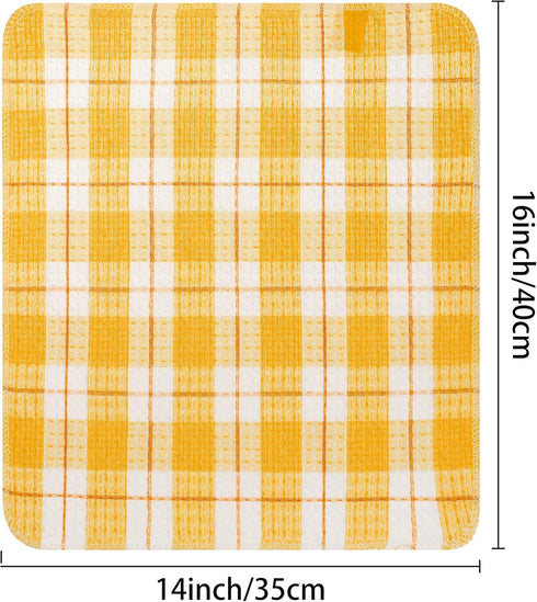 uxcell Kitchen Dish Cloths - 14" x 16" Absorbent Dish Rags, Drying Towels, 6 Pack, Orange