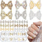 Maitys 24 Pieces Nail Bows Charms, Rhinestones 3D Charms Alloy Pearl Bow Knot Accessory for Women DIY Valentine Salon