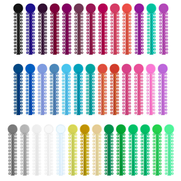 Orthodontic Ligature Ties, Multi-Color Elastomeric O-Rings Braces Rubber Bands, Assorted Dental Elastic Ties, 1040 Pcs