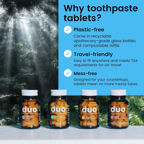 Duo Toothpaste Tablets, Nano-Hydroxyapatite Natural Whitening, Remineralize, Reduce Sensitivity, Wild Mint Medley