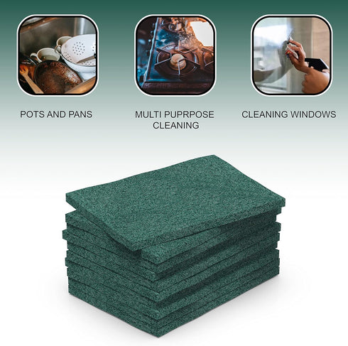 100 Pack Heavy Duty Scour Pads - Reusable Non-Scratch 3 x 4 Inch for Kitchen Dishes, Pots, Pans