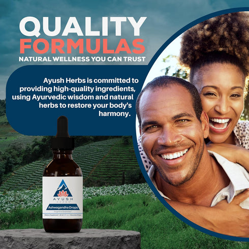 Ayush Herbs Ashwagandha Alcohol-Free Drops for Adults, Calming Daily Supplement, 2 Fl Oz