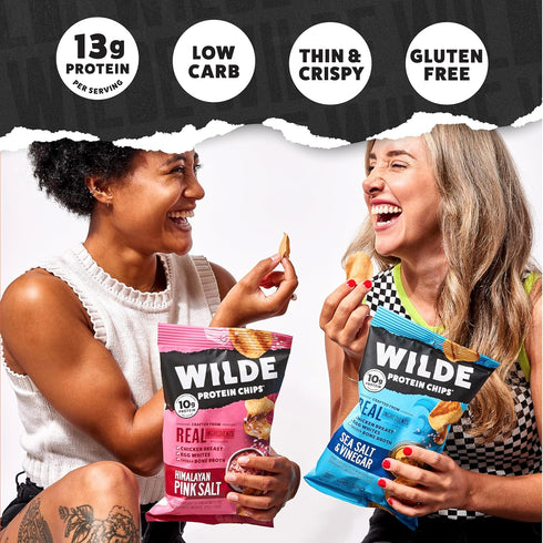 Wilde Protein Chips, Sweet and Savory Flavors Variety Pack, 1.34 oz Bags, Pack of 12, Protein Snacks