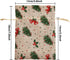 XCFWin 12 Pack Christmas Gift Bags with Drawstring, Reusable Designs for Christmas Party Supplies (Pine Branch, 13 *