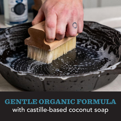 CLARK'S Cast Iron Coconut Soap, 12 oz, Plant Based Castile for Cookware, Vegan Friendly