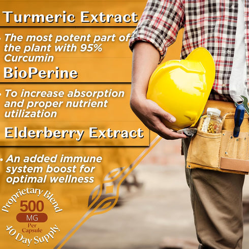 Turmeric Curcumin with Black Pepper Extract 1500mg - High Absorption Turmeric Supplement for Joint Support - 120