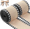 2 Rolls Christmas Buffalo Plaid Wired Edge Ribbons, 216 Inch Craft Wrapping Ribbon, Black and White