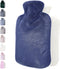 Qomfor Hot Water Bottle - with Soft Premium Fleece Cover - Lake Blue,