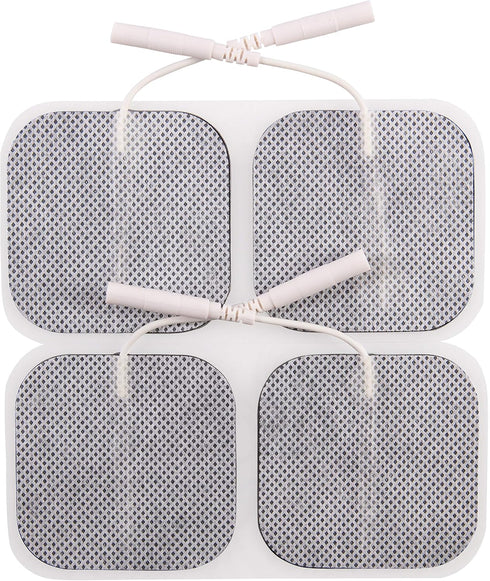 BodyMed TENS/EMS Unit, 4 Electrode Pads – Reusable Self-Adhesive 2 x 2 Inch Square Electrodes in Ten Packs