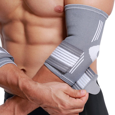 NeoTech Care Elbow Support Brace - Gray Color, Size L, 1 Pair