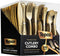 200 Gold Plastic Silverware Set, Heavy Duty Disposable Cutlery - 100 Forks, 50 Spoons, 50 Knives for Party Bulk