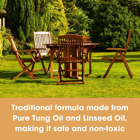Furniture Clinic Teak Oil | 17oz/500ml | Protects & Cleans Indoor & Outdoor Furniture, Boats | Natural Matte Finish |