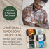 O NATURALS 100% Natural Bar Soap Gift Set, Organic Ingredients & Essential Oils, 6PC Black Soap Collection