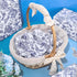 Whaline 100 Sheets Blue White Floral Tissue Paper, Chinoiserie Flower Bird Gift Wrapping Paper for Weddings and Parties