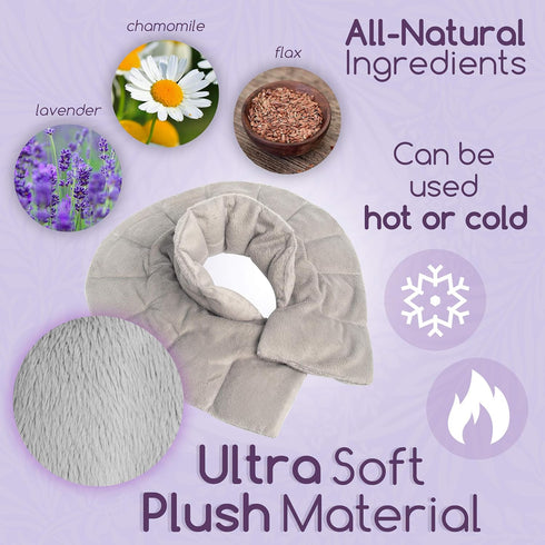 Bed Buddy Lavender Microwave Heating Pad for Back, Shoulder, Neck Pain Relief - Aromatherapy Wrap