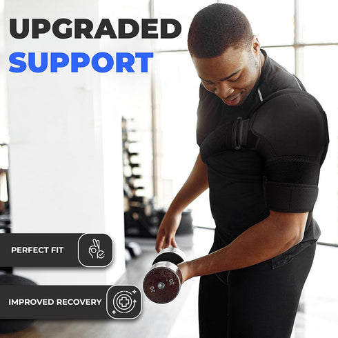 POAGL Shoulder Brace for Men - Pain Relief Torn Rotator Cuff Compression Support Sleeve for Left and Right Arm (Black,