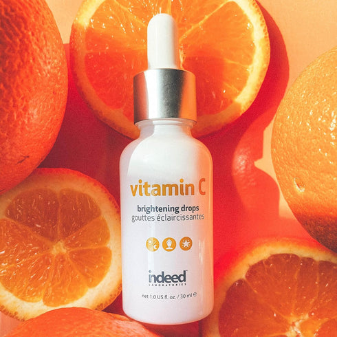 INDEED LABS Vitamin C Brightening Drops, Lightweight Facial Serum with Hyaluronic Acid