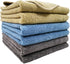 POLYTE Microfiber Cleaning Towel, 16x24, 6 Pack, Professional, Blue, Camel, Gray