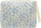 PAZIMIIK Large Cotton Makeup Bag for Women, Quilted Travel Cosmetic Pouch, Girls' Make Up Organizer (Little Flower Blue)