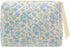 PAZIMIIK Large Cotton Makeup Bag for Women, Quilted Travel Cosmetic Pouch, Girls' Make Up Organizer (Little Flower Blue)