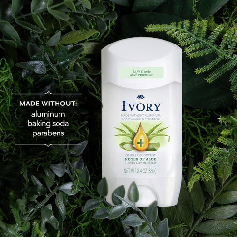 Ivory Gentle Aluminum Free Deodorant with Hint Of Aloe, 2.4 oz, 1.8 Lb (Packaging may vary)