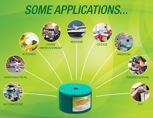 The Clever Cuisine 19ft 19ft 6in 0.3in (6m 15cm 8mm) Green Scrubbing Pad Roll Economy Size Medium Duty Abrasive Scrub