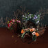 MOSTORY Handmade Deer Antler Flower Headband, Tree Branch Crown Headpiece, Orange Rose Floral Hair Band for Women