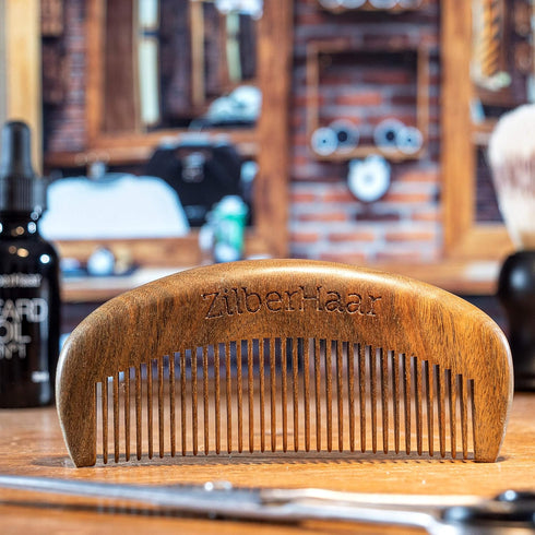 ZilberHaar Beard Comb, 100% Sandalwood, Essential Hand Made Beard Care Accessory for Men