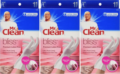 Mr. Clean Bliss Premium Latex-free Gloves, Large, 3 Pairs