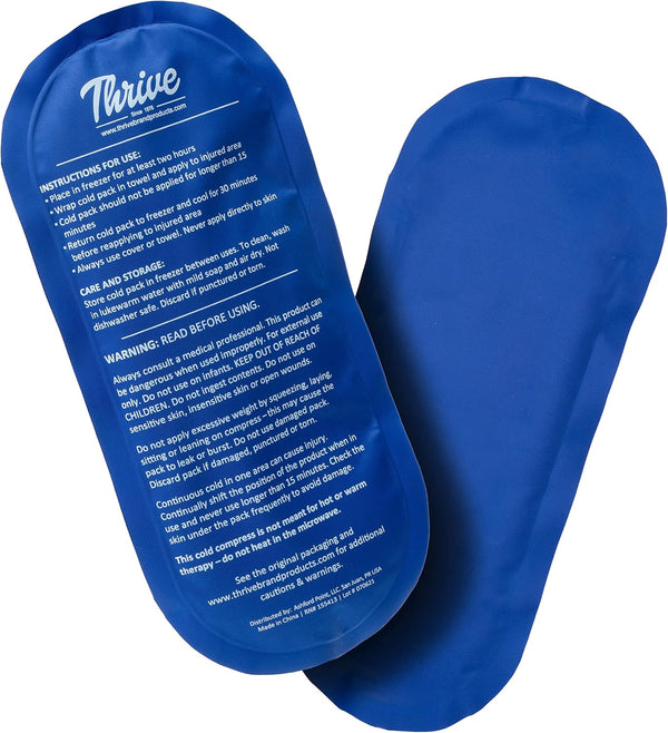 Thrive Reusable Ice Packs for Injuries, Pack of 2, Soft Flexible Gel Ice Packs for Pain Relief